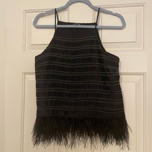 Black Festive Beaded Top in size M